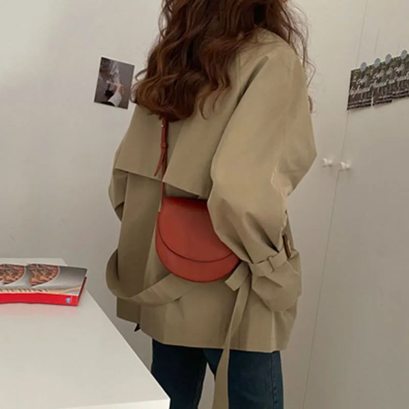 Женское элегантное черное пальто Осеннее женское двубортное длинное с шипами