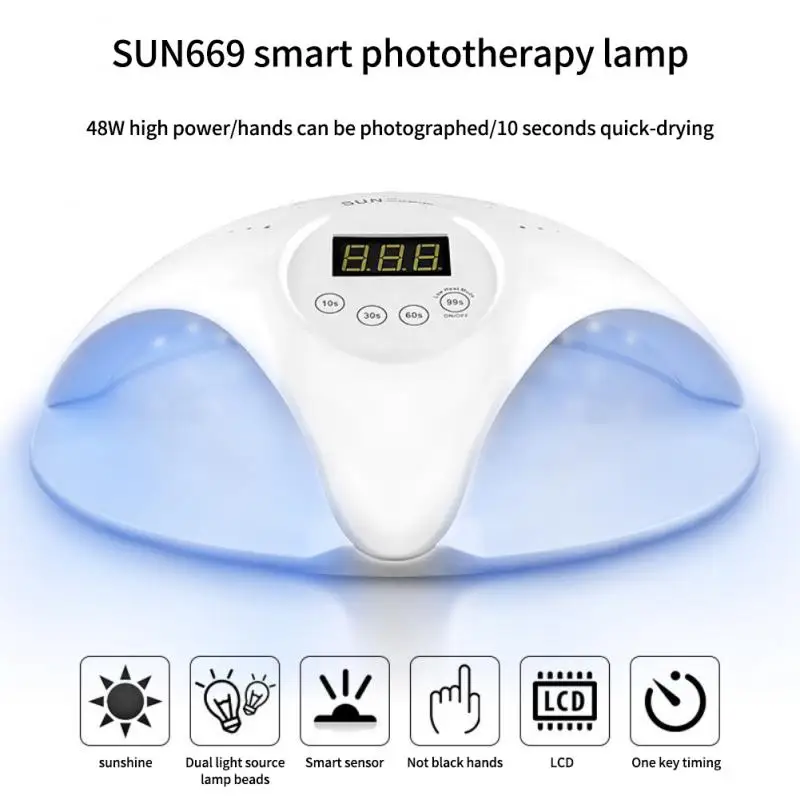 

Manicure 48W UV Led Lamp Foot Led Lamp Nail Dryer Two Hand UV Nail Lamp Nail Tools Two Foot UV Light Gel Nails Manicure Gel Lamp