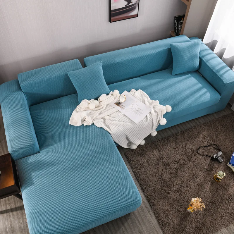 

Non Slip Sofa Cover Full Cover Combination L-shaped Chaise Concubine with pillowcase Universal Fleece Sofa Cover for LivingRoom