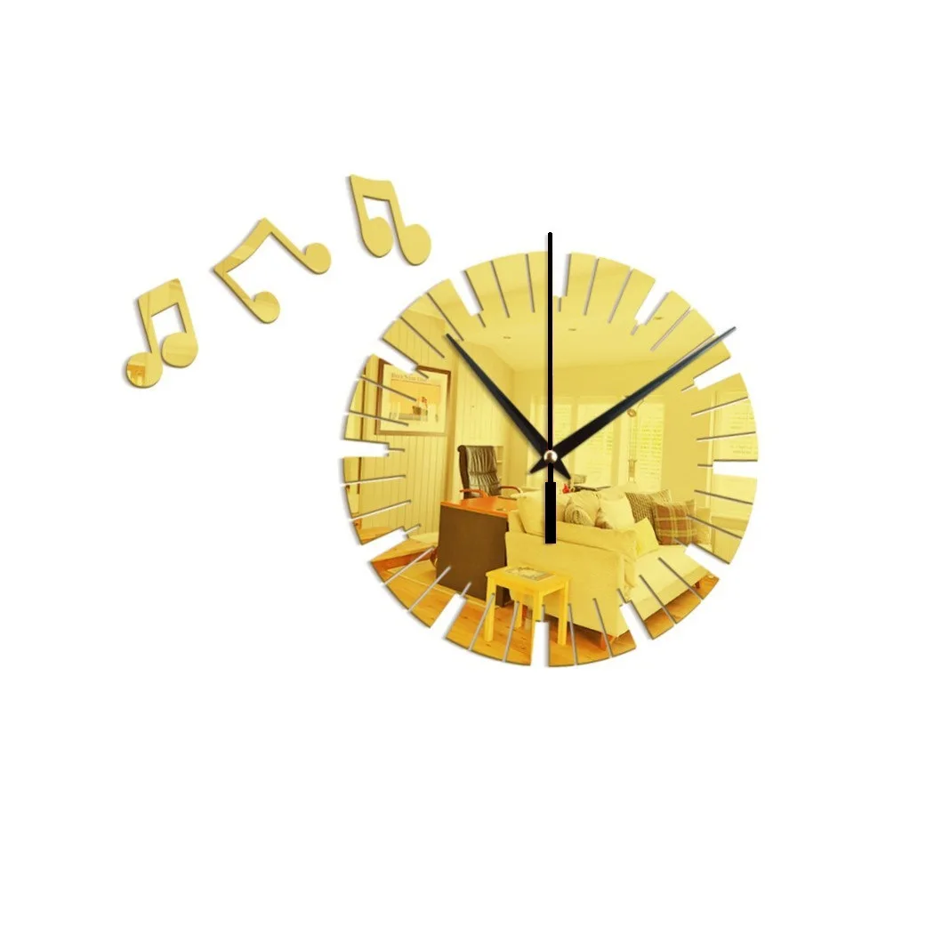 

Acrylic Novelty Wall Watch 3d Mirror Clocks Modern Design Wall Watch Industrial Diy Quartz Clock Wanduhr Home Decor BY50GZ