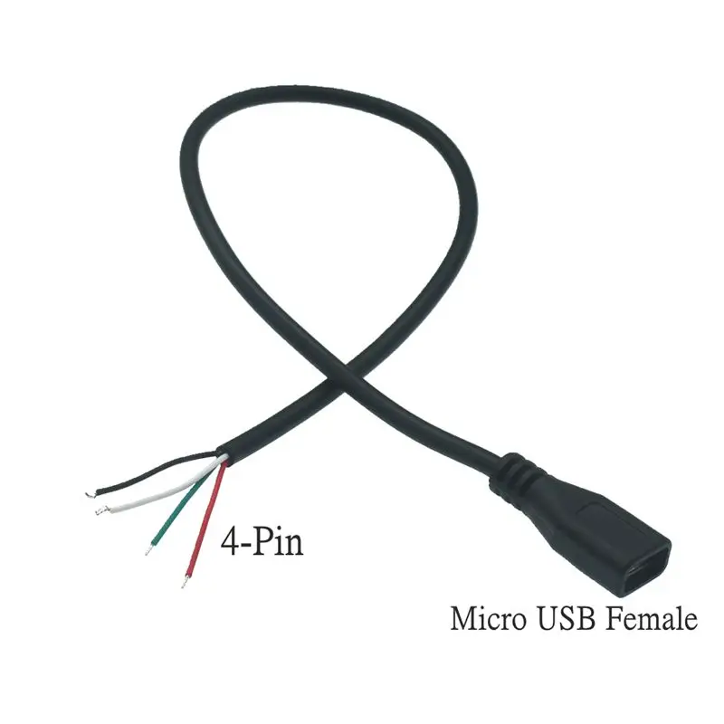 1 шт. Micro USB 2 0 A Разъем для Android интерфейс 4 Pin штекер гнездо Кабель питания передачи