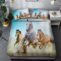 boys bedding set single bed 3d horses duvet cover set microfiber comforter quilt cover with pillowcase twin king bed linen set
