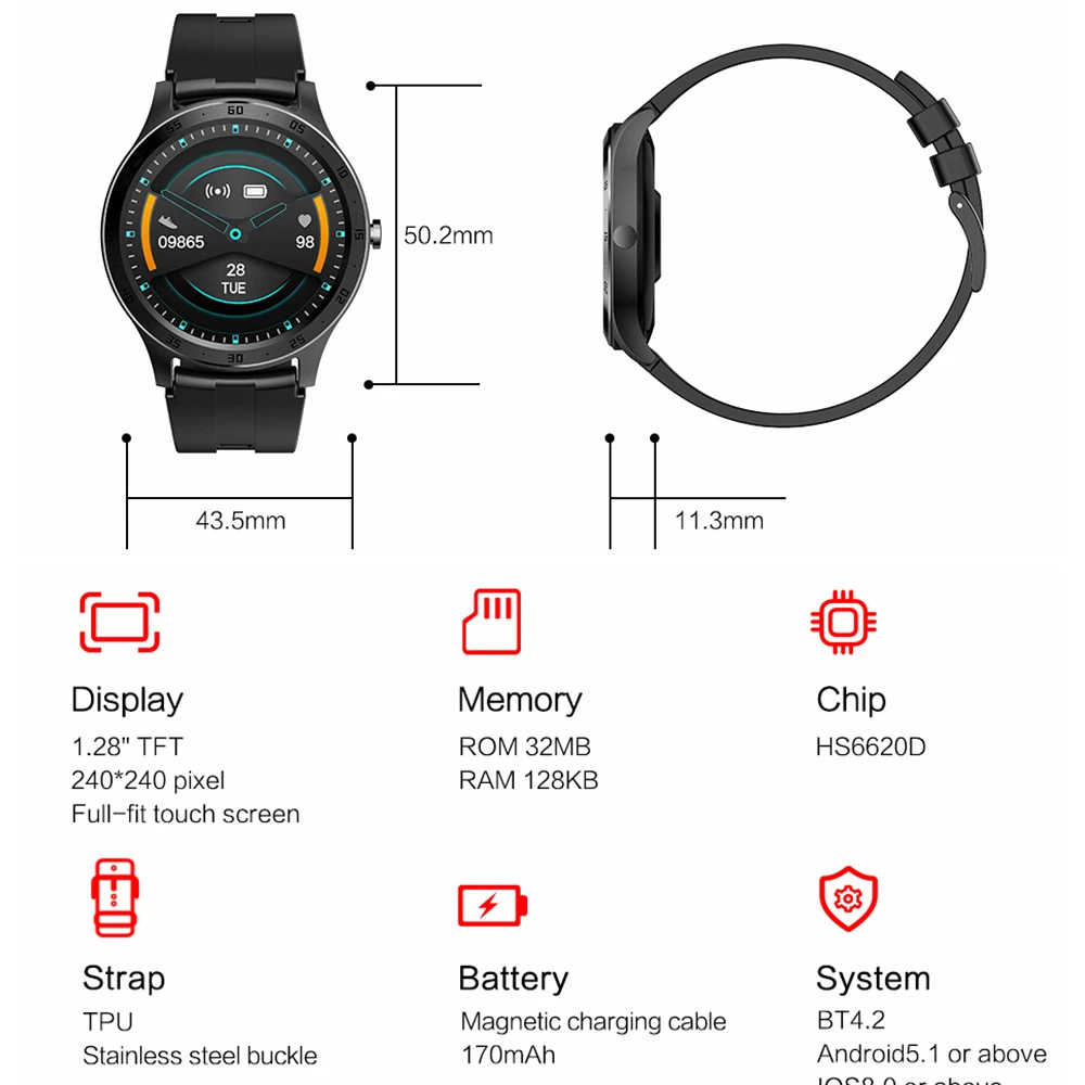 

2020 Newest S20 Smart Watch Full Touch Screen Heart Rate Sleep Monitor Message Alarm Reminder Push Fitness Tracker Men
