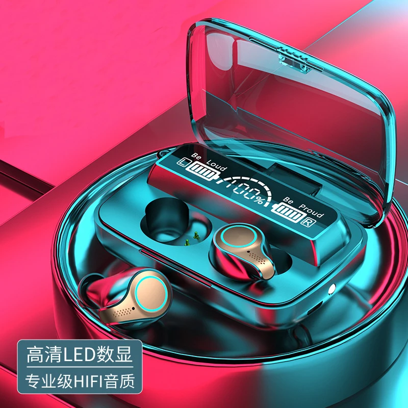 Bluetooth-наушники с цифровым дисплеем сенсорным управлением и зарядным устройством