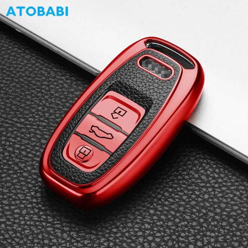 

TPU Car Key Case For Audi A4 A5 A6 A7 A8 Q8 Q5 S6 S7 S5 S4 RS6 RS7 3 Buttons Smart Keyless Entry Remote Control Protector Cover