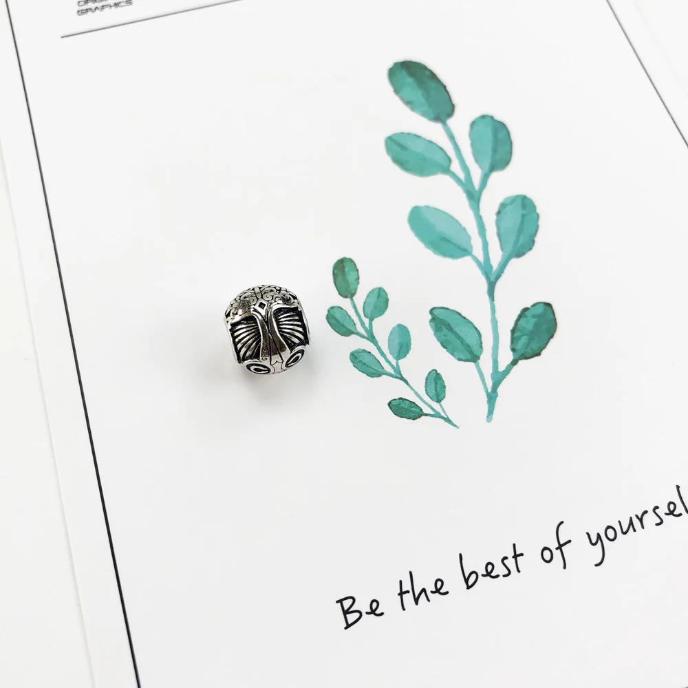 Бусины-шармы с деревом для браслета ожерелье из серебра 925 пробы винтажное