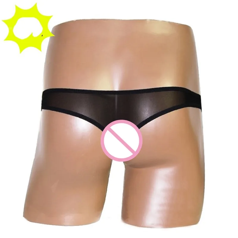 Мужское нижнее белье с передним отверстием и выпуклым карманом прозрачное