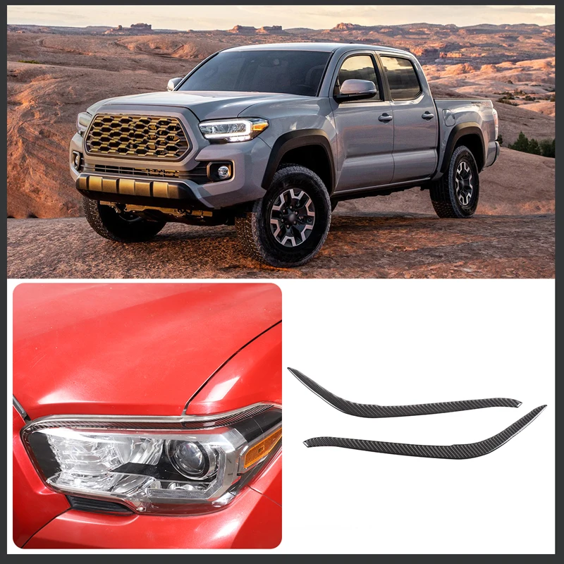 

For Toyota Tacoma 2015-2020 car styling soft carbon fiber headlight eyebrow stickers car exterior modification accessories