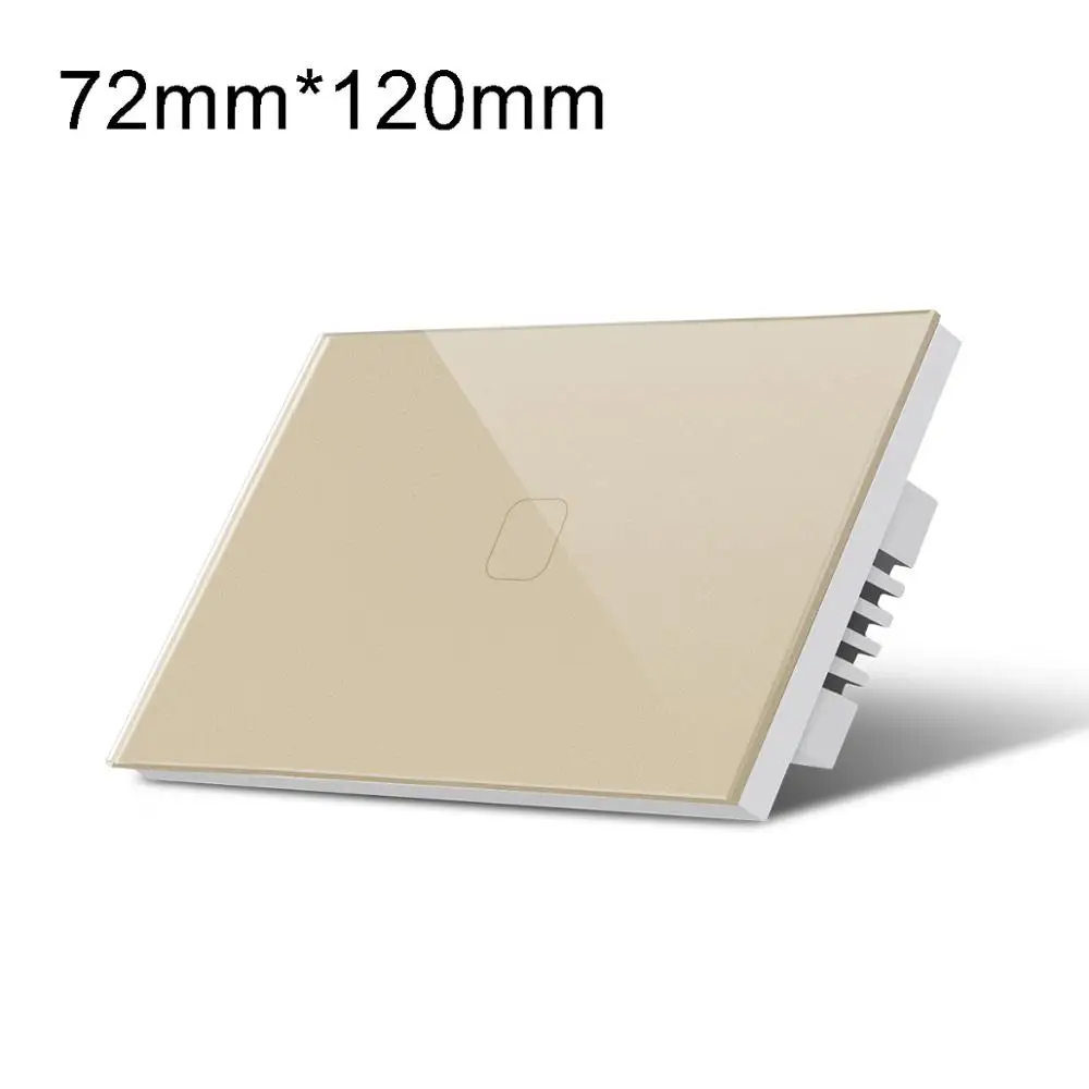 1 Gang Gold US Европа США Великобритания Австралия Стандартный настенный выключатель света сенсорный экран Управление выключатель домашнего декора водонепроницаемая панель модуль 1/2/3 местный 1 позиционный Выключатель для светодиодов - Цвет: 1 Gang Gold US
