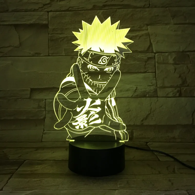 Naruto 1 Светодиодный ночной Светильник аниме «Наруто» для детей с героями мультфильмов Какаси из аниме «Как у героя мультфильма Саскэ Сакура японское аниме Манга дружбы комиксов Сенсор лампа Ночной светильник 3d лампа - Испускаемый цвет: Naruto 1