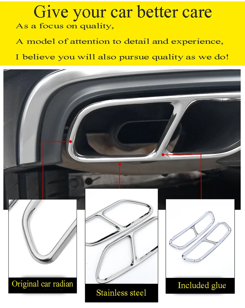 

Exhaust Hood Frame, Stainless Steel Tail Throat, Four Exhaust Pipes, Exterior Decoration Audi A4L 2019