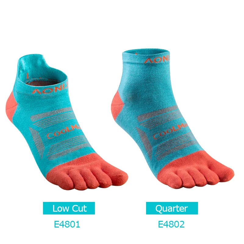 3 Pairs AONIJIE E4801 E4802 New Ultra Run Low Cut Athletic Five Toe Socks Quarter Socks Toesocks for Running Marathon Race Trail