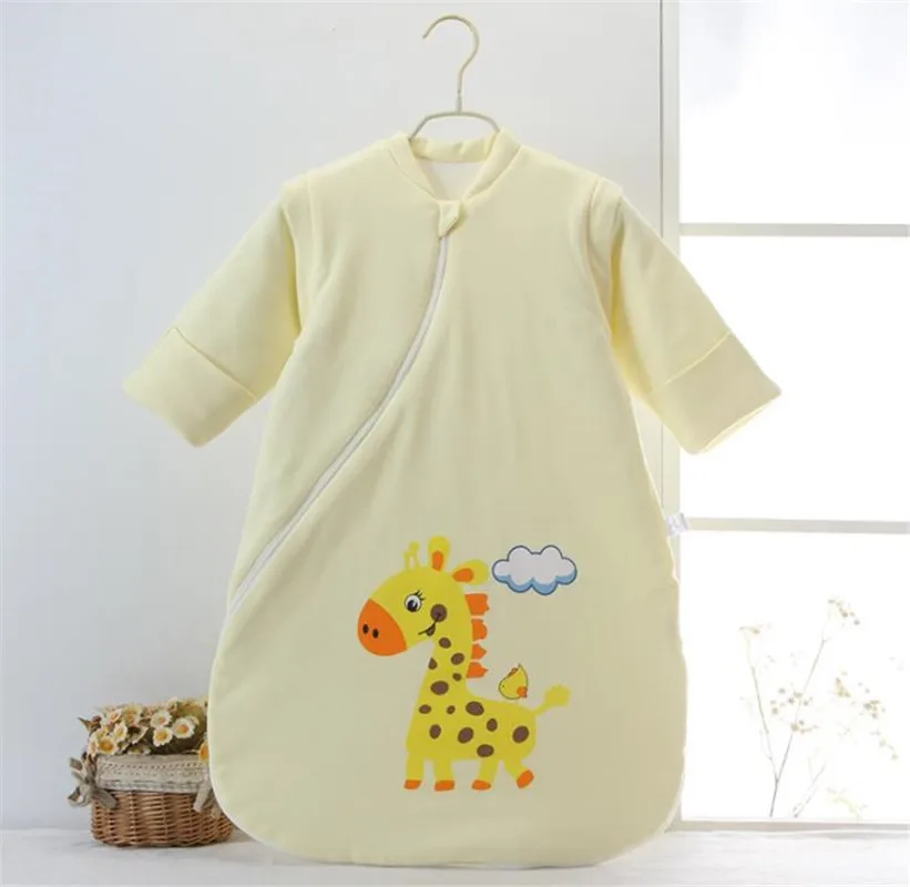 Хлопковый плотный и теплый спальный мешок съемный с длинными рукавами для