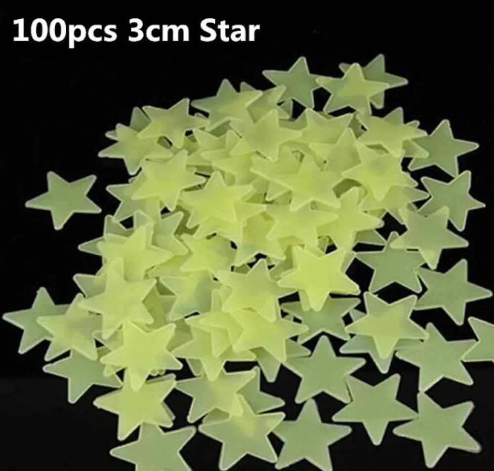 3D звезды светится в темноте светящиеся флуоресцентные настенные наклейки для