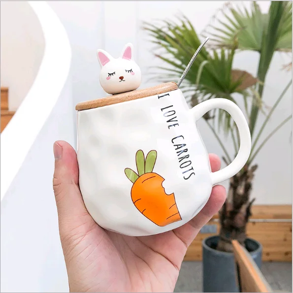 

Carrot patten ceramic mug cup animal cute patten