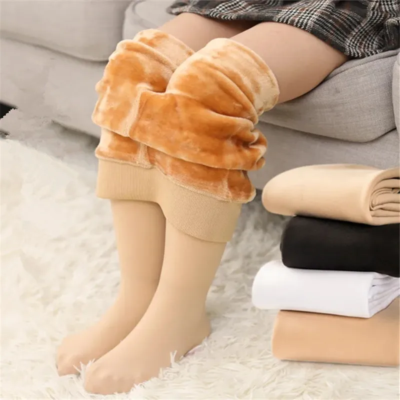 

Леггинсы для девочек плюс бархатные колготки для девочек штаны зимние плотные леггинсы для девочек детские штаны для девочек белые танцева...