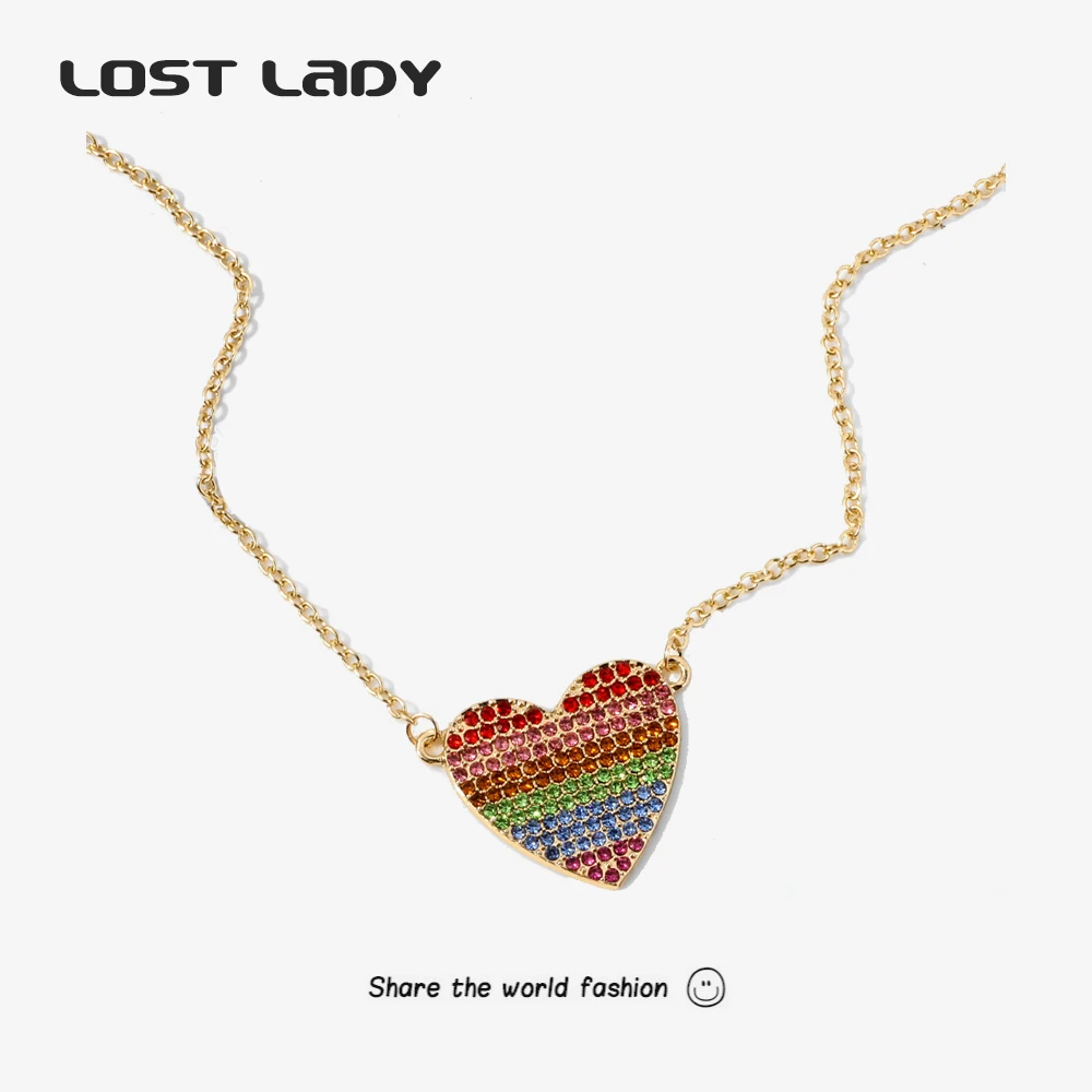 

Lost Lady Minimalist Smooth Heart Shaped Pendant Necklace Cute Evil Eye Chain Necklace Charm Neckalces for Women Girl Gift