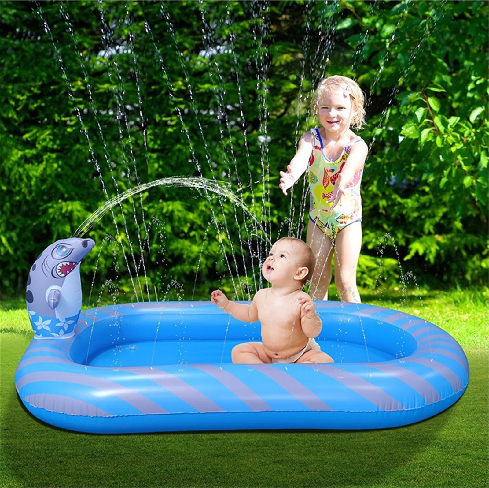 

Kids Baby Swimming Pool Inflatable Sprinkler Pool Water Jet Pool Pad Baby Toddlers Outdoor Wading Toys Summer Beach Toys