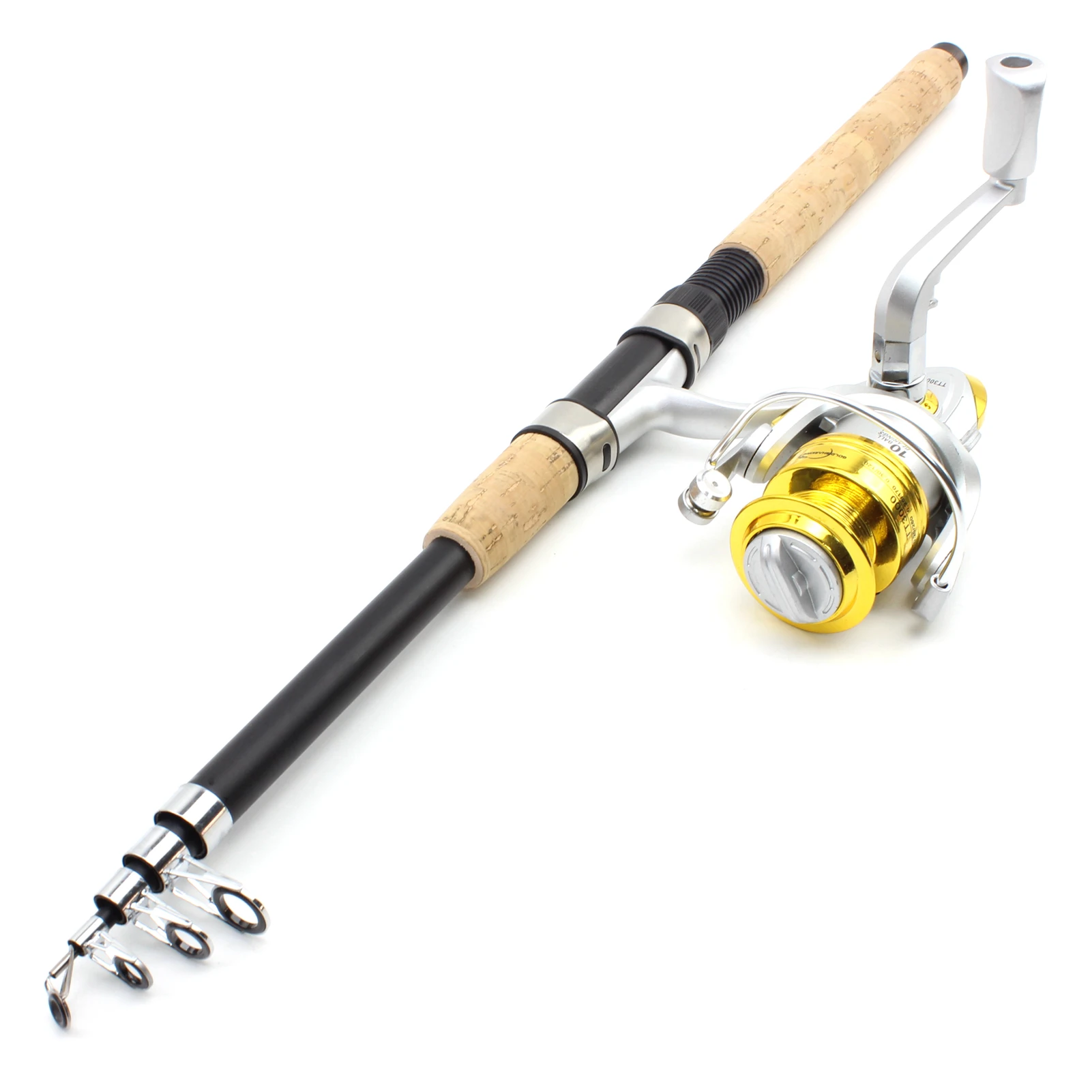 

2.1m Fishing rod with reel Carbon Rod Portable Travel Spinning pole with Reel Combo sea Rocky carp Trout Rod Set carp pesca