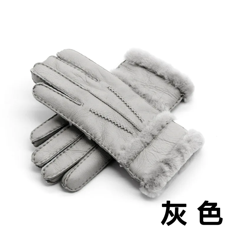 

Зимние перчатки из овчины 100% для женщин и мужчин, теплые перчатки из натурального кашемира с мехом, женские перчатки с закрытыми пальцами из...