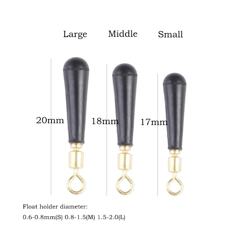 10PCS Fishing Float Holders Copper B Shape Ring Connect 360 Degree Freely Rotating Swivels Silicone Holder Fishing Tools Tackle