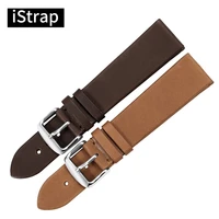 istrap 18mm 19mm 20mm 22mm genuine calfskin leather watch band steel pin buckle strap supper soft watchband 2 colors to choose