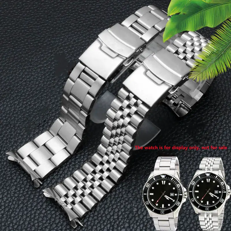 22mm 316L Solid Stainless Steel Jubilee Oyster Watch Band Strap Bracelet Fit For Casio MDV 106 107 Watch