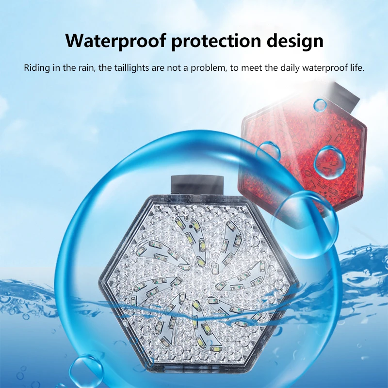 Задний фонарь шестигранный велосипедный фонасветильник для горного велосипеда