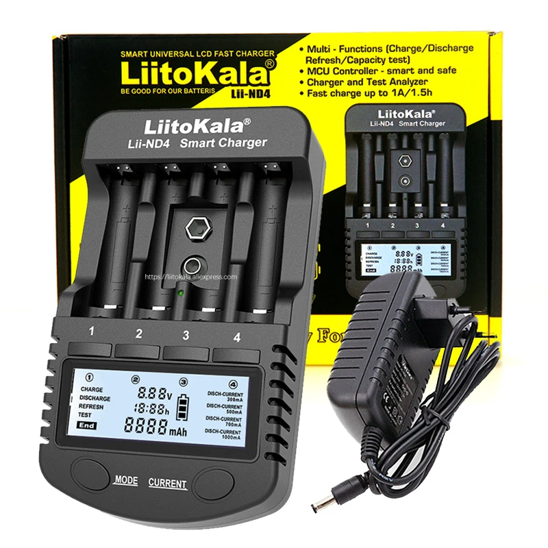 liitokala lii nd4 nimh cd charger aa aaa charger lcd display and test battery capacity for 1 2 v aa aaa and 9v batteries free global shipping