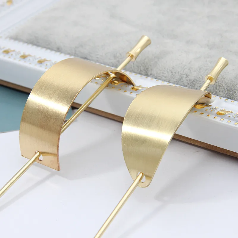 

Metal Drawing Effect Hair Brooches High Grade Oval Arch Type Curved Golden Hairpin Accessories For Women Pince Cheveux Femme