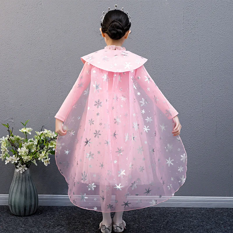 Vestido платья Анны и Эльзы коллекция 2019 года Сезон Зима детские кружевные вечерние