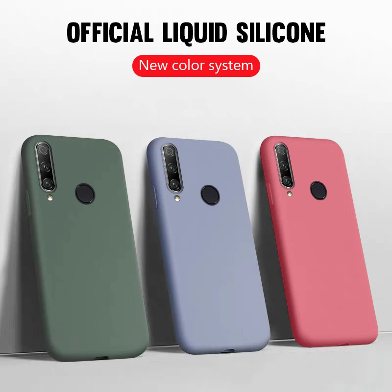 Роскошный однотонный чехол из жидкого силикона ТПУ для Huawei Honor 20 9X 8X 10i P20 Lite P30 Pro P