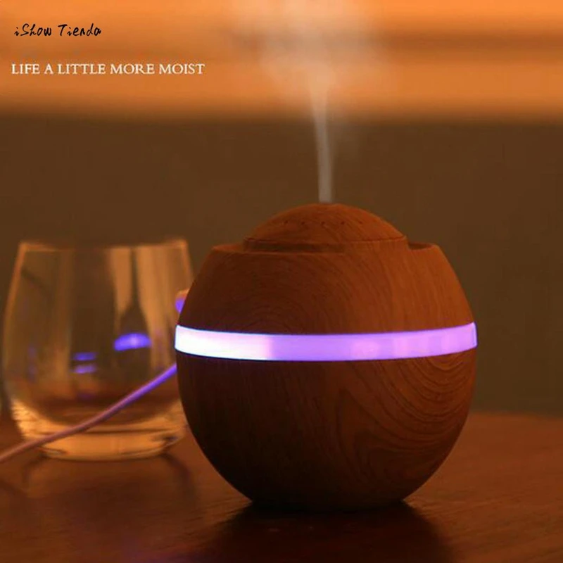 

500Ml Usb Air Aroma Humidifier Ultrasonic Led 7 Color Changing Essential Oil Diffuser Mini Humidifier Car Office Living Room New