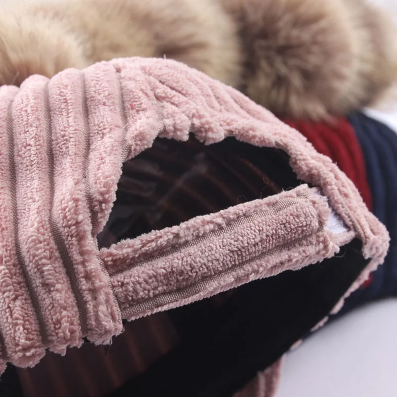 Детская Вельветовая шапка с помпоном теплая для мальчиков и девочек на осень