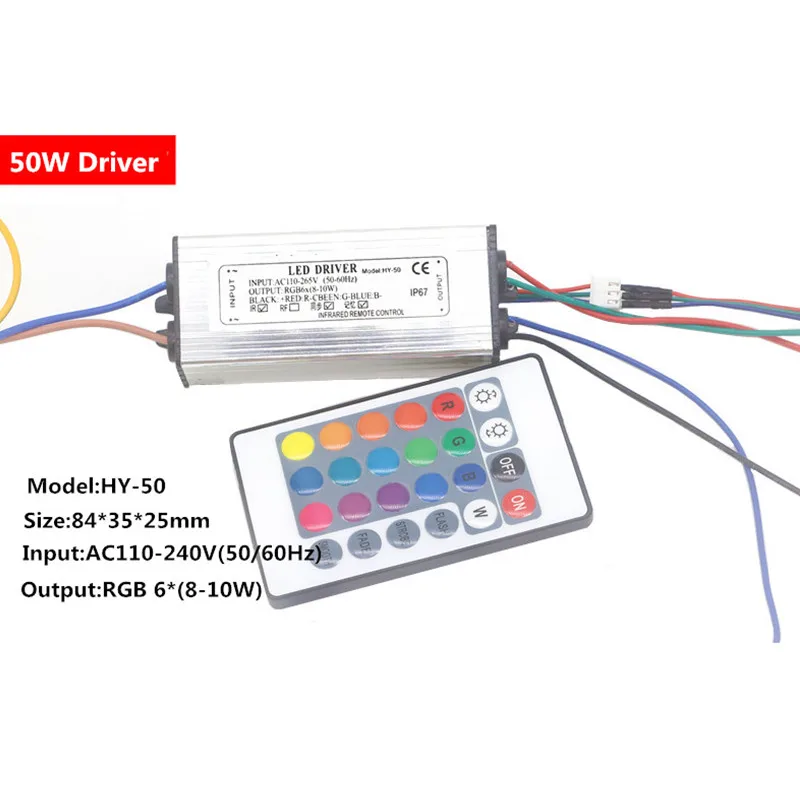 ASMT светодиодный 10 Вт 20 30 50 100 RGB водонепроницаемый IP67 высокий драйвер AC110 245V вход