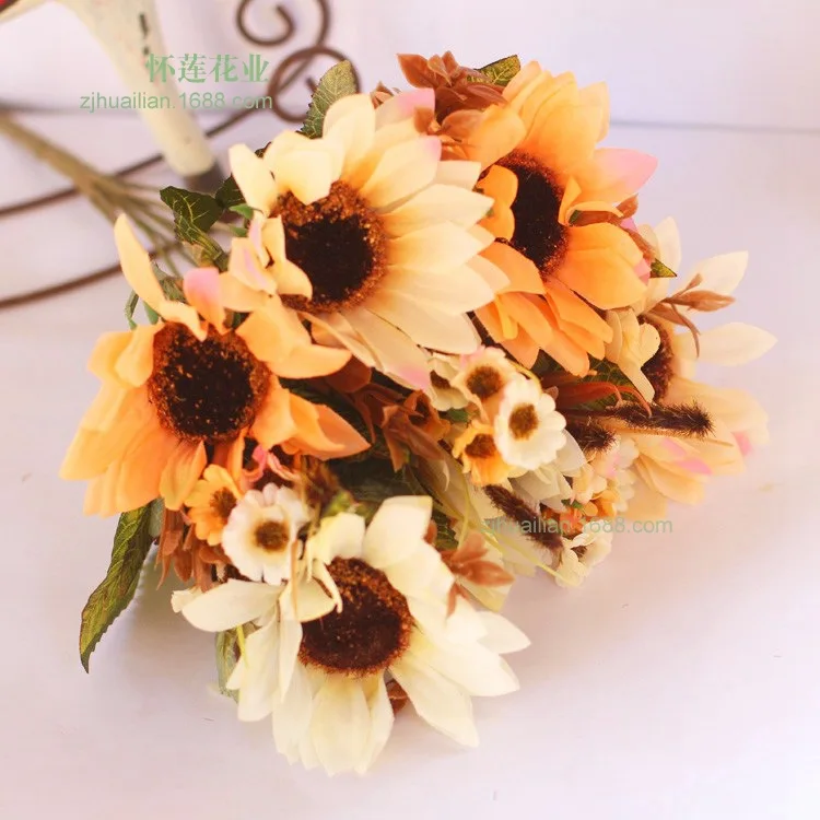 Картина маслом Подсолнух модель цветочные украшения из шелка Цветок