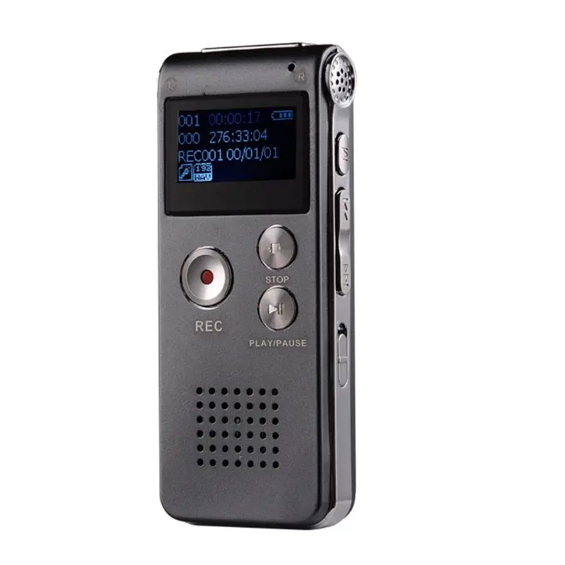Gray 8GB Клип USB Цифровой диктофон Аудио Диктофон Запись Ручка MP3 плеер - Цвет: Gray