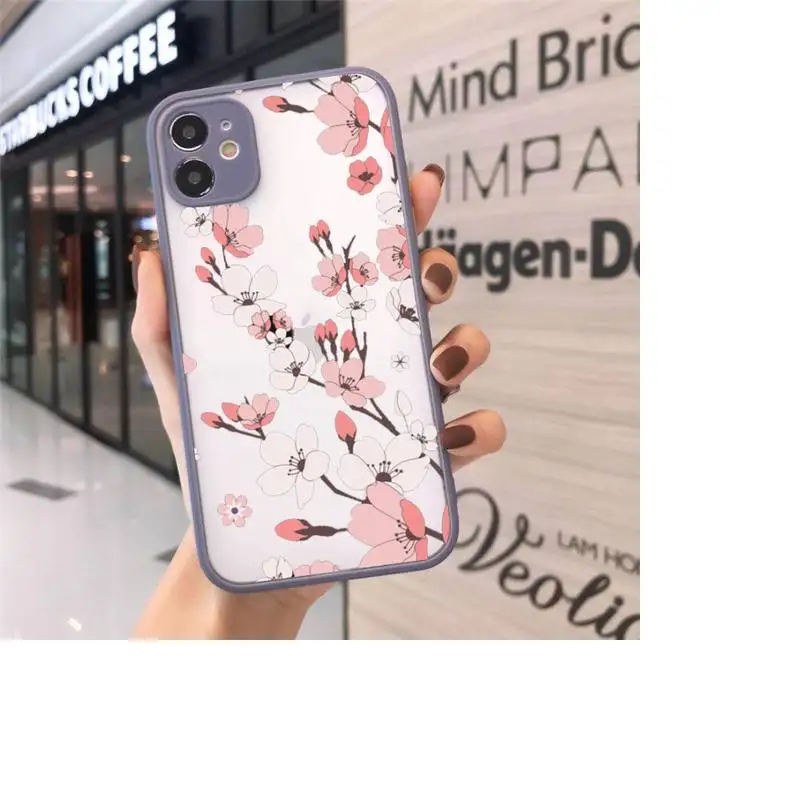 

Cute cartoon daisy flower Phone Case For iPhone 12 11 Mini Pro XR XS Max 7 8 Plus X Matte transparent Gray Back Cover