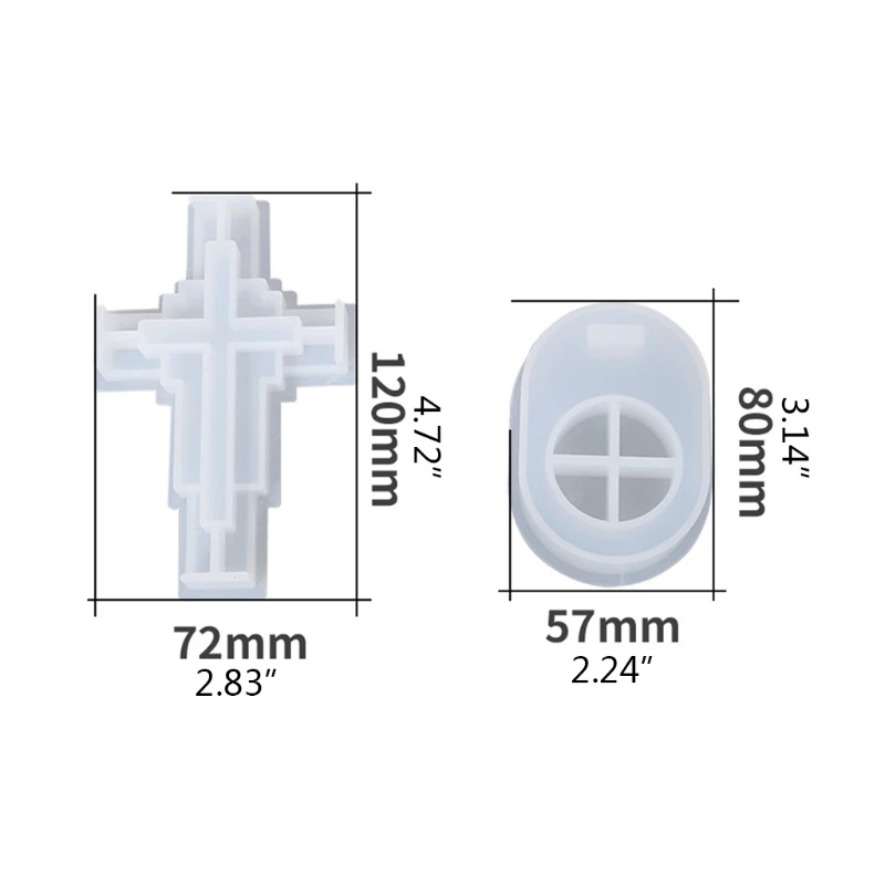 

DIY Silicone Mold Candle Holder Mould Handmade Unique Cross Candlestick Mold Tea Wax Cup Mold for Blessing Ceremony