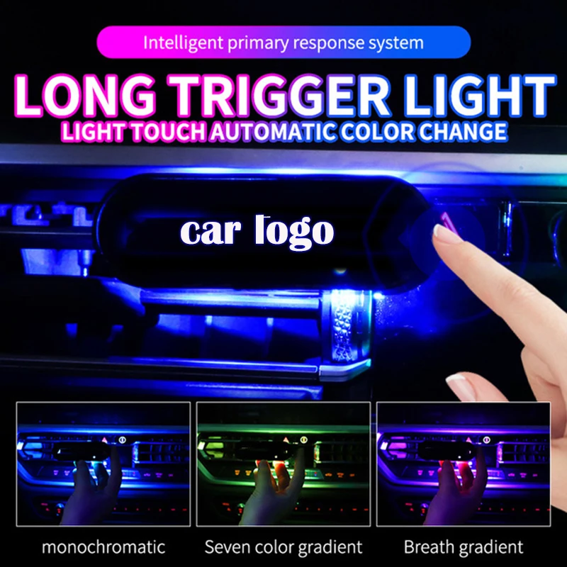 Coche LED luz ambiente del Perfume del coche del acondicionador de aire de salida de aromaterapia para el coche de LED creativo linterna de aleación de coche Decoración
