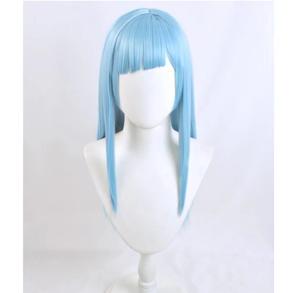 Парик Miwa Kasumi Cosplay Jujutsu Kaisen 70 см длинный прямой синий Xmas Wig Anime Wig Heat Resistant Synthetic.