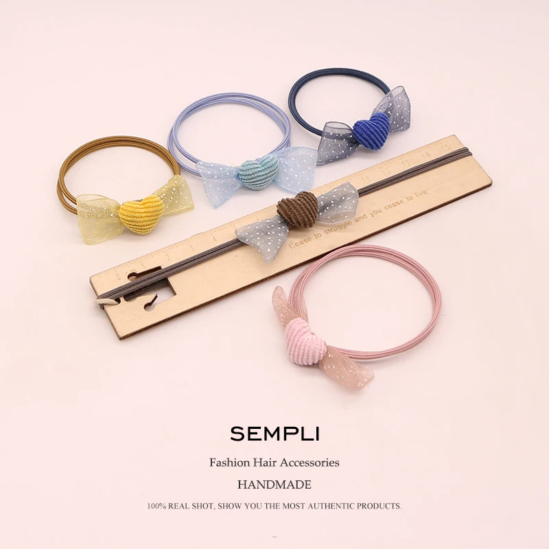 Эластичные резинки для волос Sempli высокоэластичные с сердечками женщин детей
