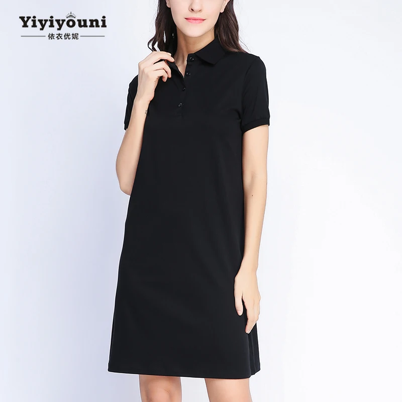 2019 летние хлопковые рубашки поло женские платья плюс размер Straight прямые по