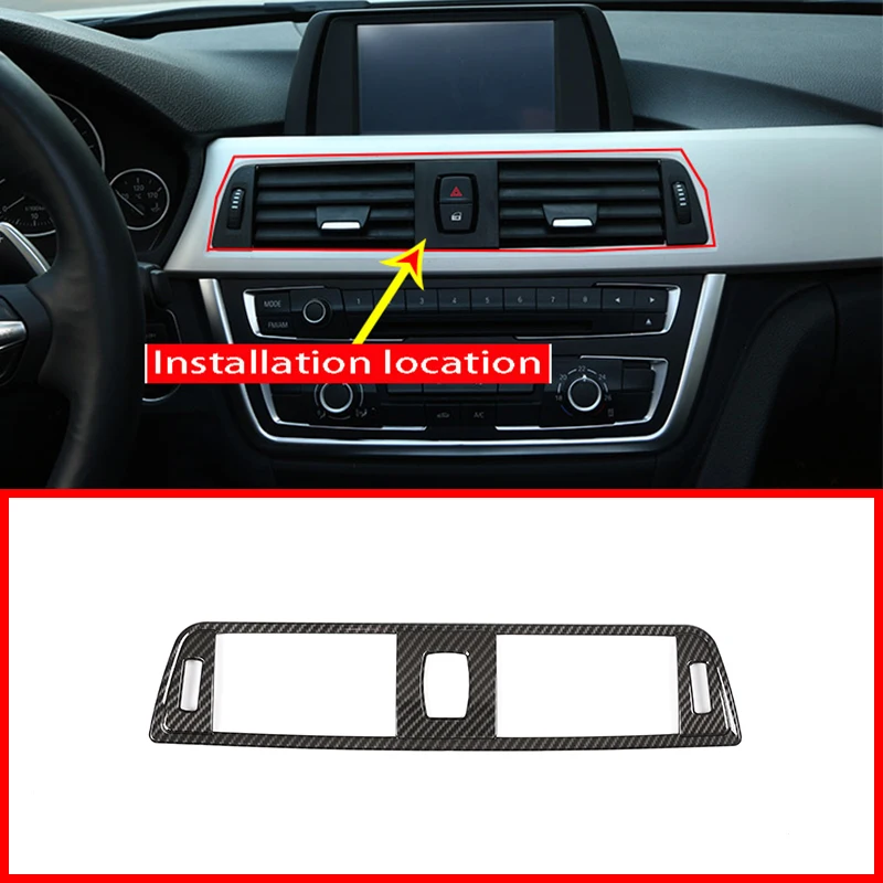 

Car Accessories 1PC Carbon Fiber ABS Plastic Air Conditioning Vent Decorator Frame Cover Trim For BMW 3 Series F30 2013-2018
