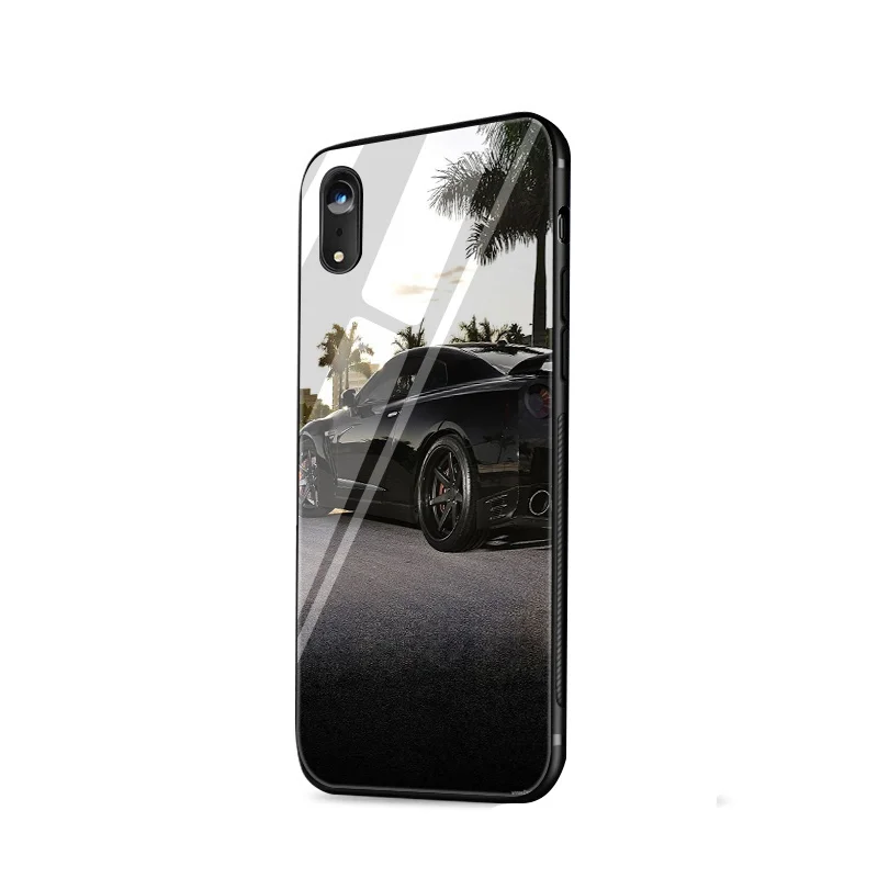 Desxz GTR SPORT CAR Tempered Glass Case for iPhone 5 5s SE 6 6s 7 8 Plus X XS Max XR Cover |