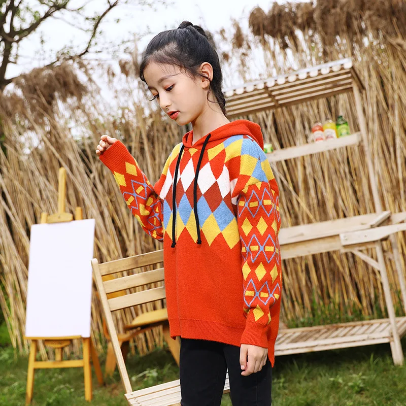 Autumn Winter Colorful Girls Sweaters Coat 10 12 14 years Thicken Warm Hoodies for Junior Students Casual Teenage Girl Clothing | Детская