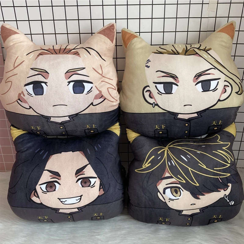 

Tokyo Revengers Plush Pillow Anime Tokyo Revengers Manjiro Sano Draken Baji Keisuke Figure Doll Cartoon Pillows Soft Stuffed Toy