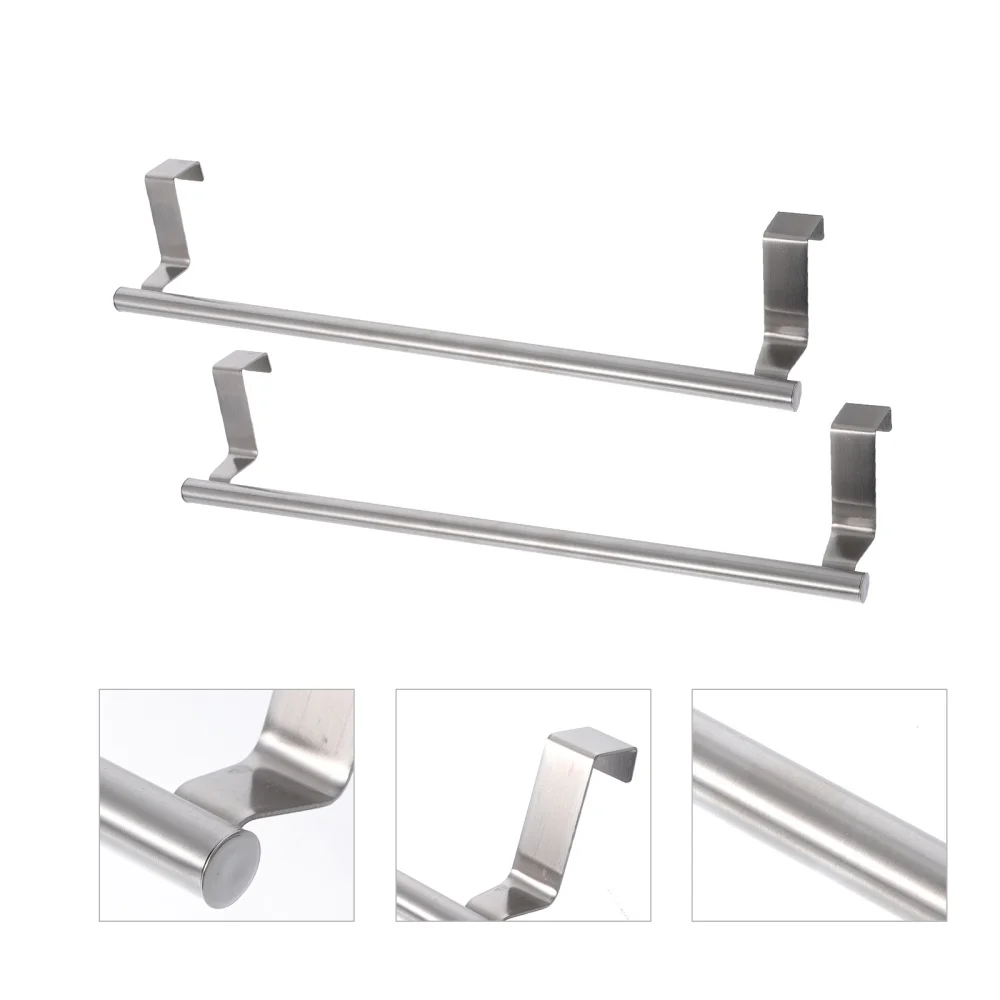 

2Pcs Stainless Steel Towel Hanger Racks Towel Holders for Bathroom Kitchen