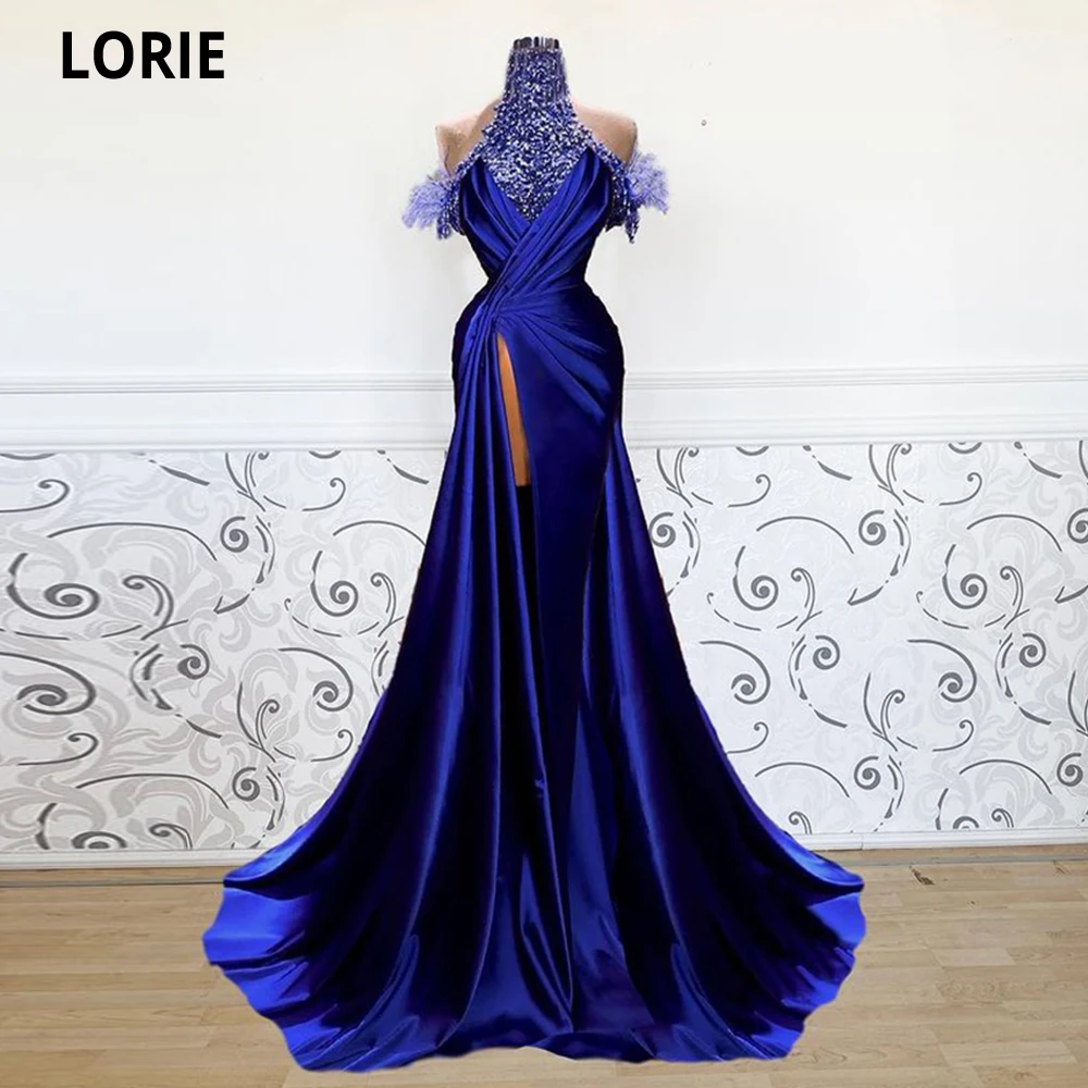 

LORIE Royal Blue Mermaid Off Shoulder Evening Dresses 2022 Side Slit Beadings New Party Gowns Robes De Soirée Vestidos De Fiesta