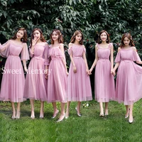 u21o39 plus size 16 light blue gray pink champagne junior bridesmaid dresses sweet memory wedding party dress graduation robes